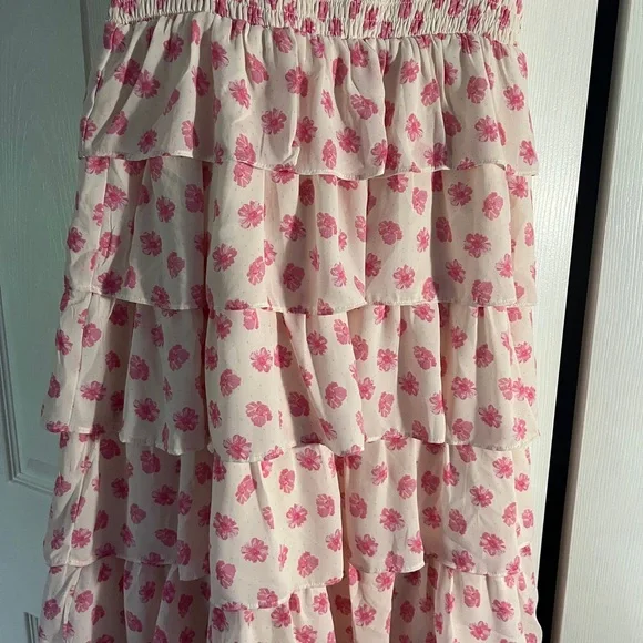 Francesca's Pink Smocked Puff Sleeve Maxi Dress - Picture 7 of 9